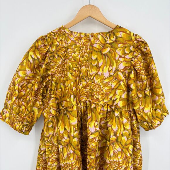 Kika Vargas | Target Mum Floral Puff Sleeve‎ Mini Dress, Large, Babydoll Spring - Picture 8 of 11